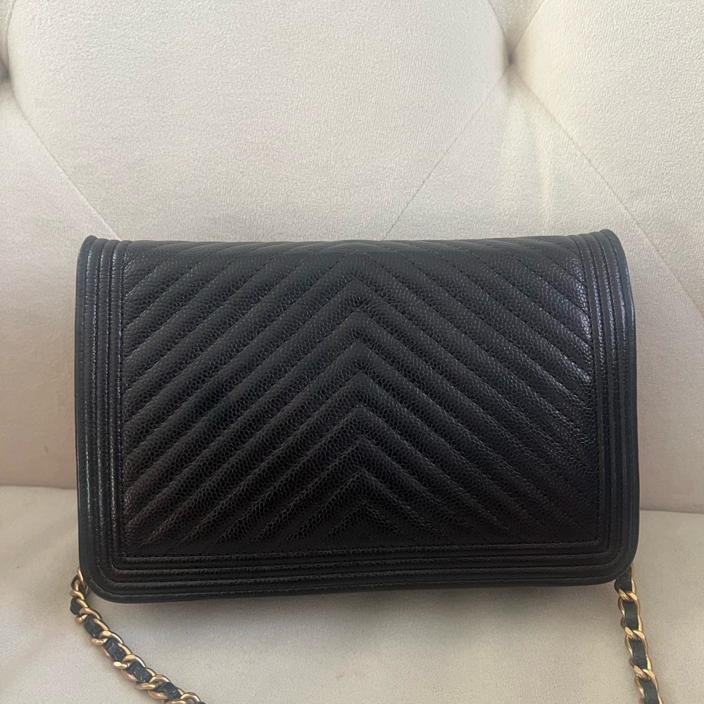 Chanel Caviar Chevron Boy WOC crossbody Bag - Picture 5 of 11